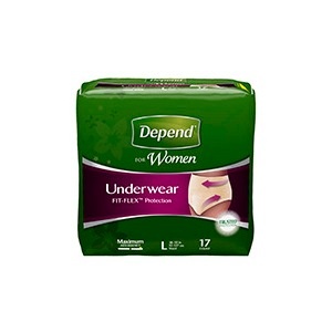 slide 1 of 1, Depend For Women Maximum Absorbency Underwear L , Soft Peach (4 Pk Of 17 Ea/Total 68), 4 ct