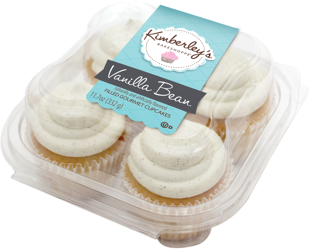 slide 1 of 1, Kimberley's Bakeshoppe Vanilla Bean Filled Gourmet Cupcakes, 4 ct; 11.7 oz