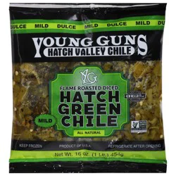 Young Guns Mild Flame Roasted Diced Hatch Green Chile 16 oz