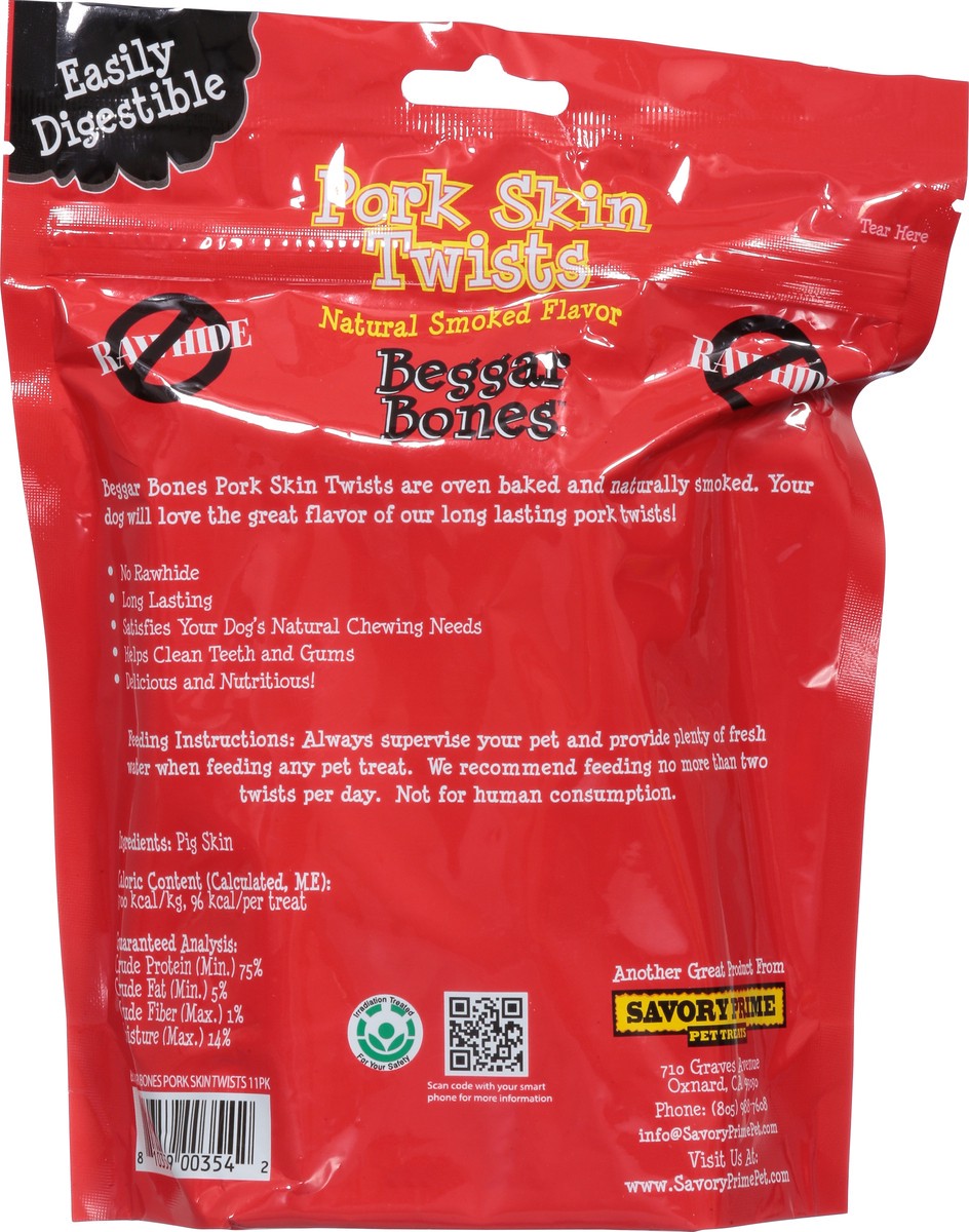 slide 2 of 9, Beggar Bones Pork Skin Twists Dog Treats 11 pack 11 ea, 11 ct