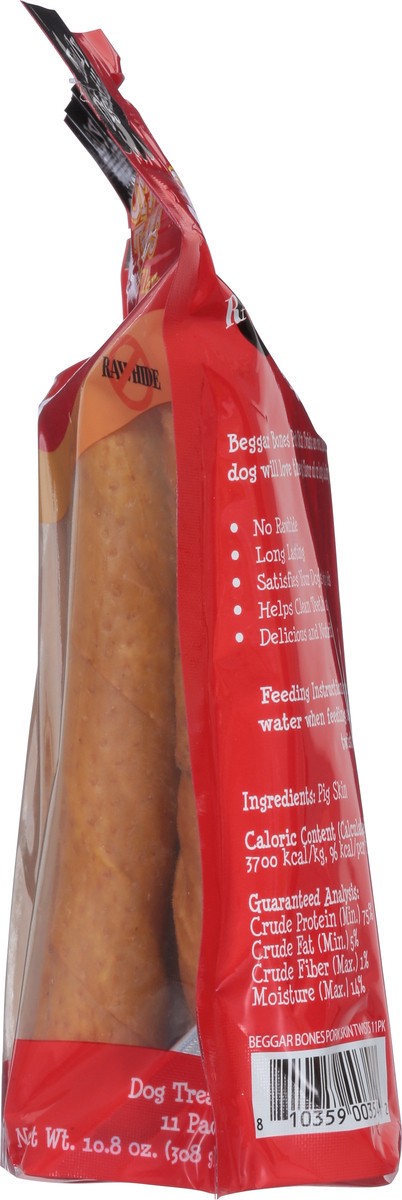 slide 4 of 9, Beggar Bones Pork Skin Twists Dog Treats 11 pack 11 ea, 11 ct