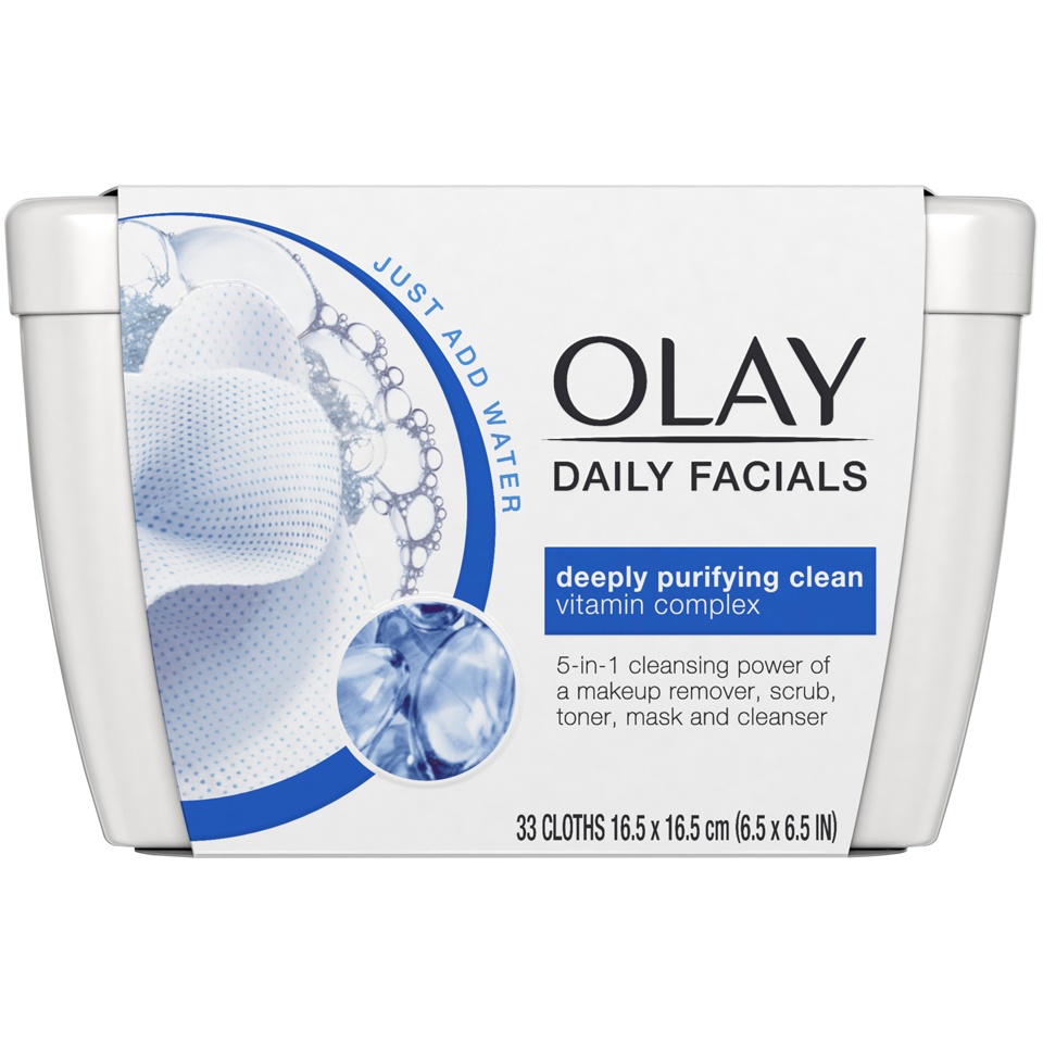 slide 1 of 5, Olay Daily Cleansing Cloth, 33 ct