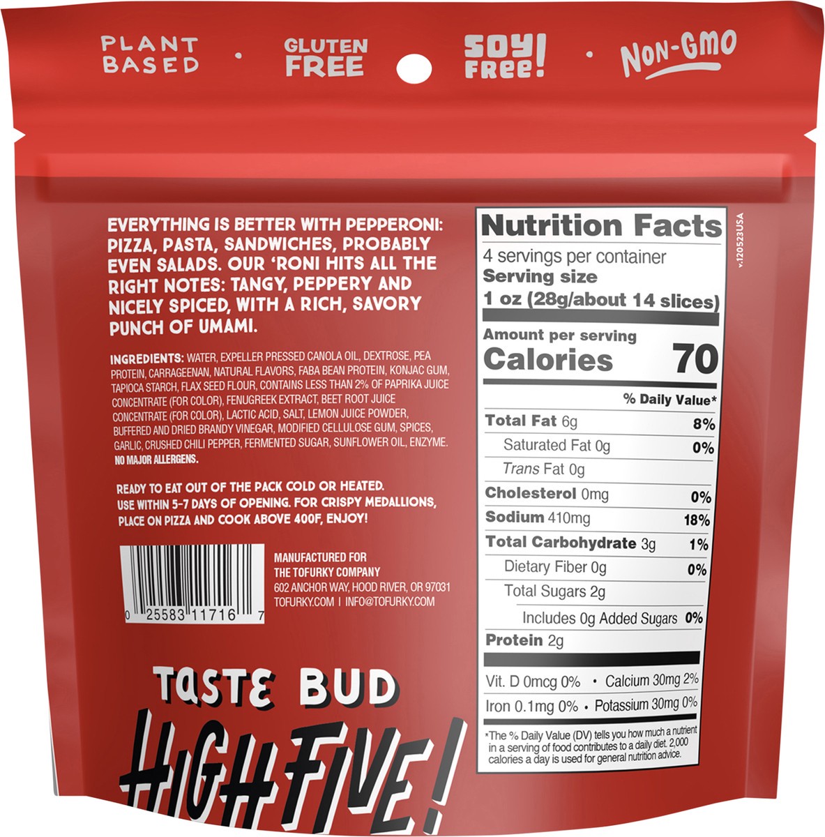 slide 7 of 9, Tofurky Pepp'roni, 4 oz