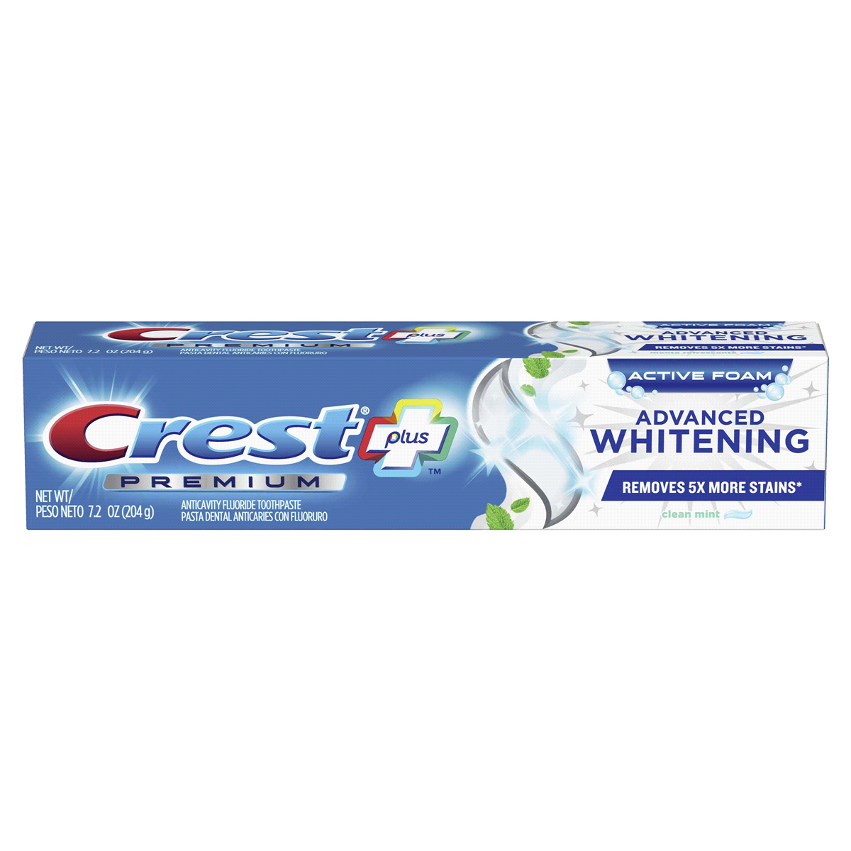 slide 1 of 1, Crest Plus Premium Advanced Whitening Clean Mint Toothpaste, 7.2 oz