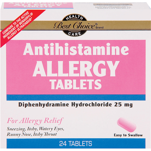 slide 1 of 1, Best Choice Antihistamine Allergy Tablets, 24 ct