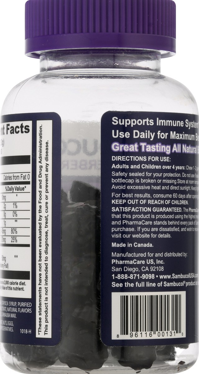 slide 9 of 9, Sambucol Black Elderberry Immune Support Gummies with Vitamin C and Zinc, 60 ct