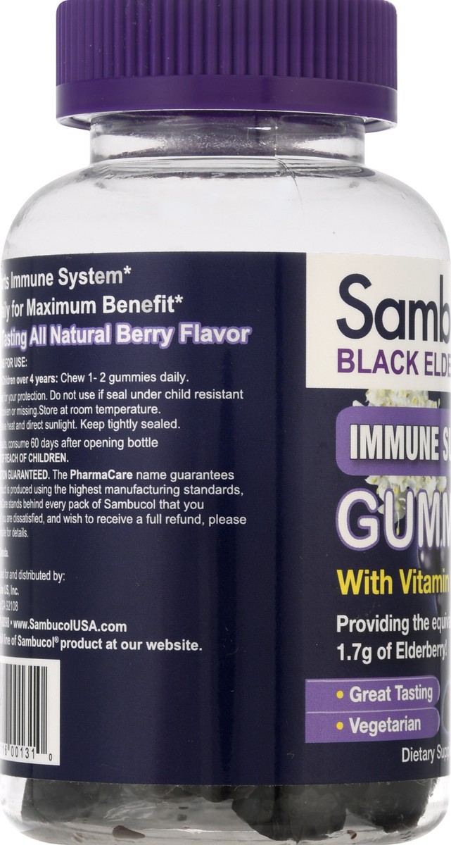 slide 3 of 9, Sambucol Black Elderberry Immune Support Gummies with Vitamin C and Zinc, 60 ct