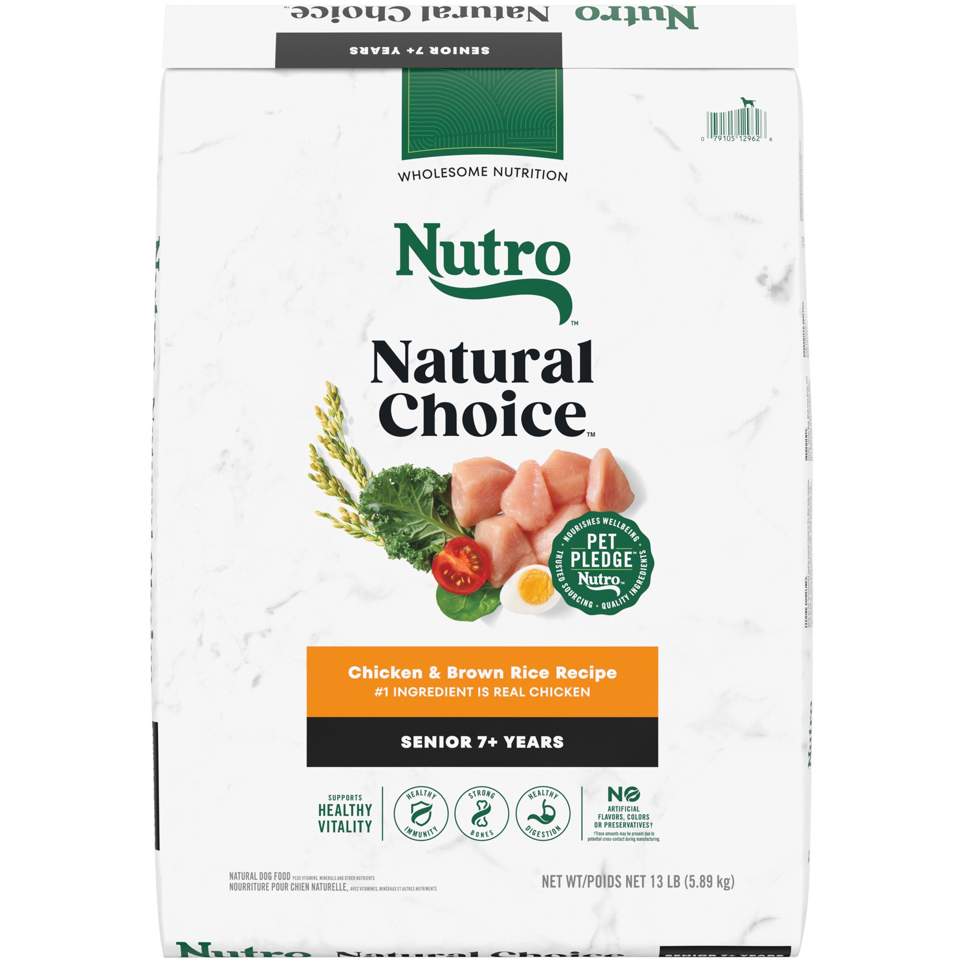 slide 1 of 9, Nutro Natural Choice Senior Dry Dog Food, Chicken and Brown Rice Recipe, 13 lbs., 13 lb