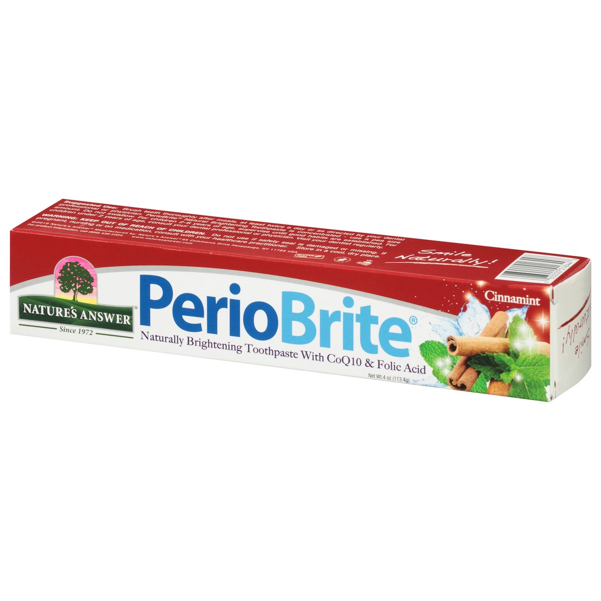 slide 9 of 9, Nature's Answer PerioBrite Fluoride-Free Cinnamint Toothpaste with Xylitol 4 oz, 4 oz