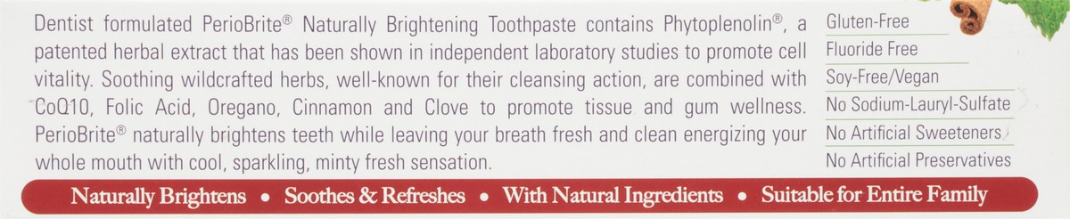slide 8 of 9, Nature's Answer PerioBrite Fluoride-Free Cinnamint Toothpaste with Xylitol 4 oz, 4 oz
