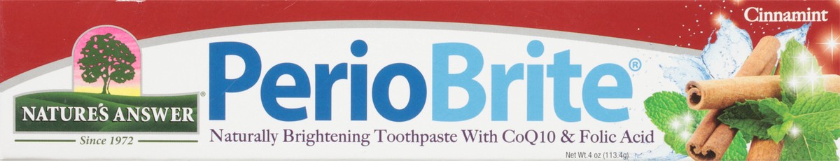 slide 6 of 9, Nature's Answer PerioBrite Fluoride-Free Cinnamint Toothpaste with Xylitol 4 oz, 4 oz