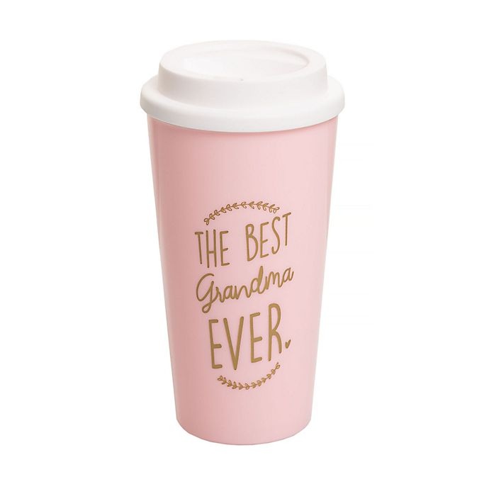 slide 1 of 3, Pearhead Grandma Travel Mug - White/Gold, 1 ct