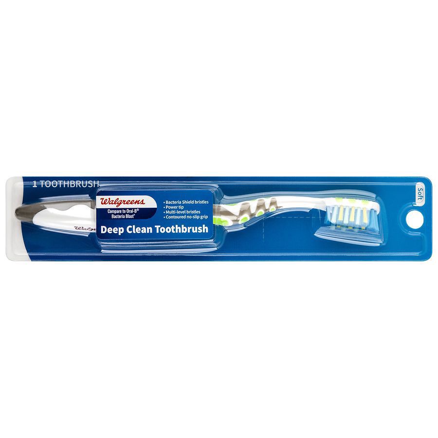 slide 1 of 3, Walgreens Deep Clean Bacteria Guard Soft Toothbrush, 1 ct