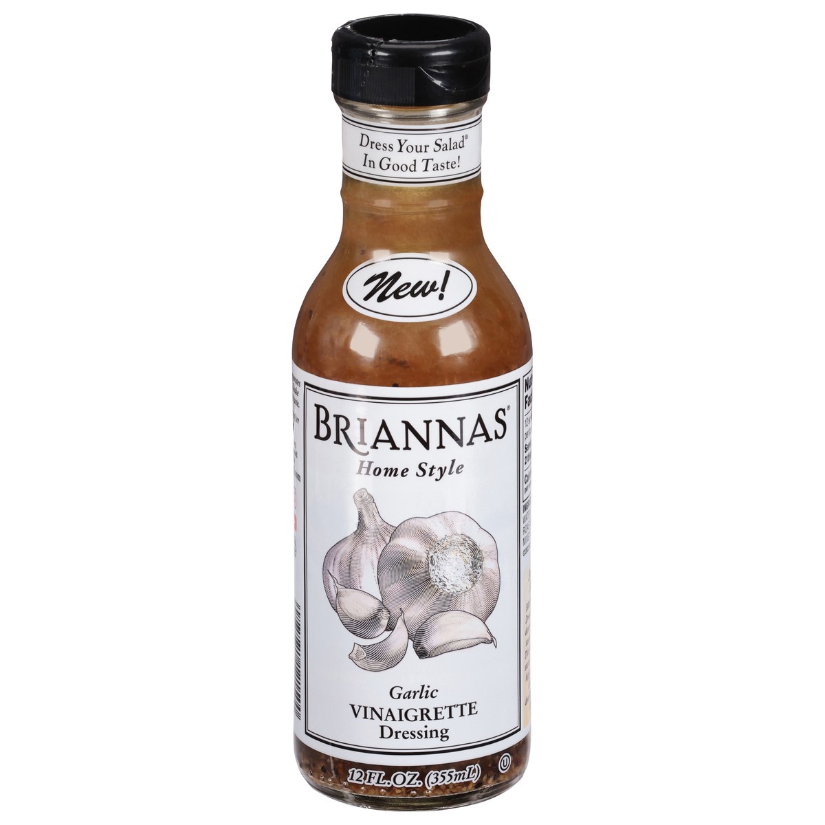 slide 1 of 1, BRIANNAS Home Style Garlic Vinaigrette Dressing 12 fl oz, 12 fl oz