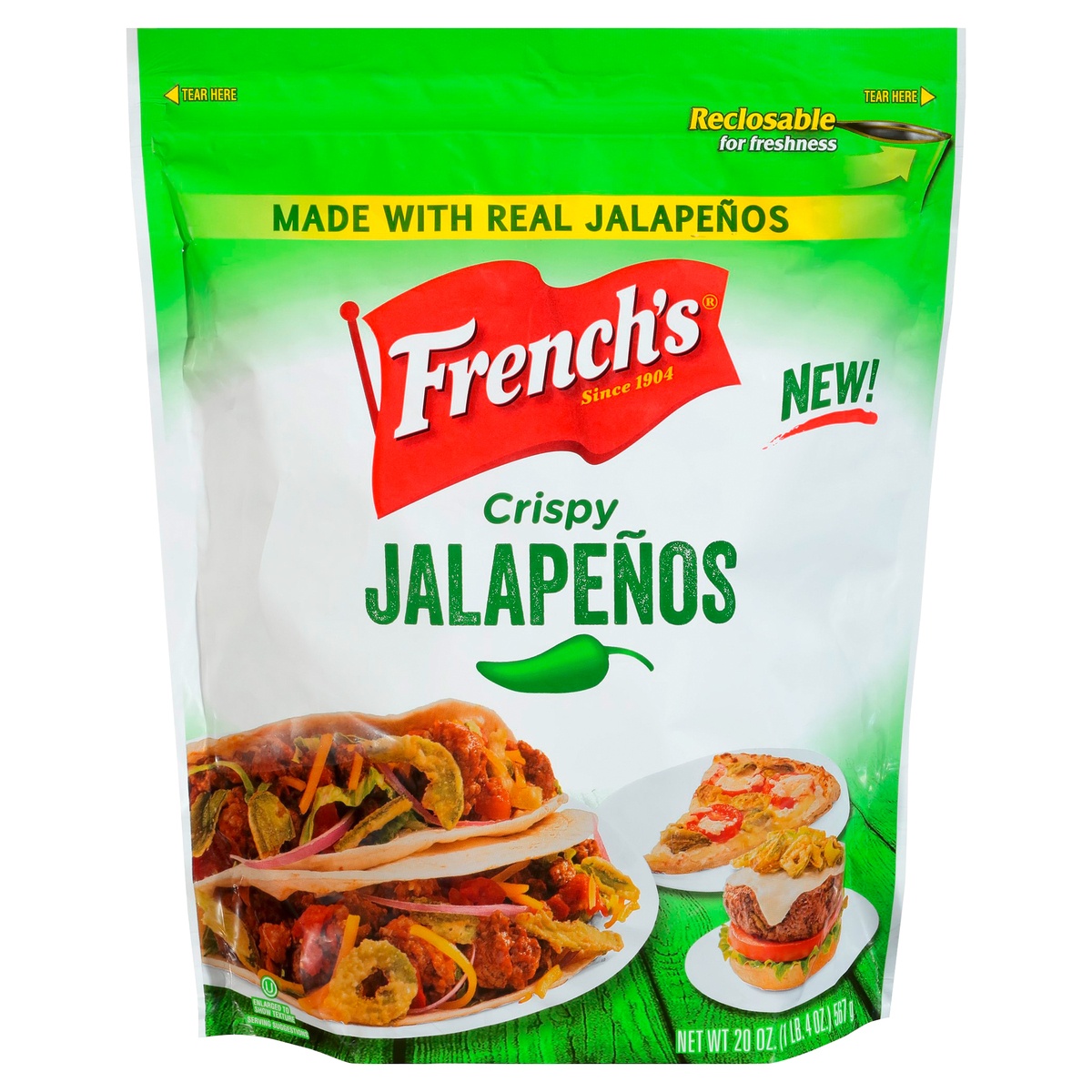slide 1 of 9, French's Crispy Jalapenos, 20 oz