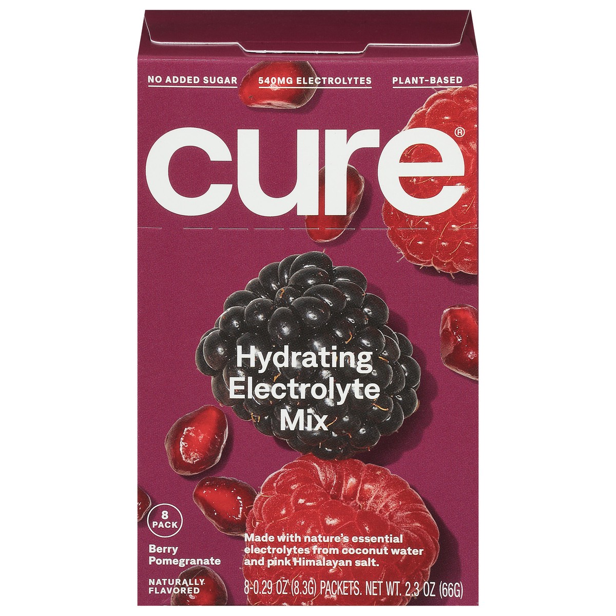 slide 10 of 11, CÜRE Hydrating Berry Pomegranate Electrolyte Drink Mix 8 - 0.29 oz Packets, 8 ct