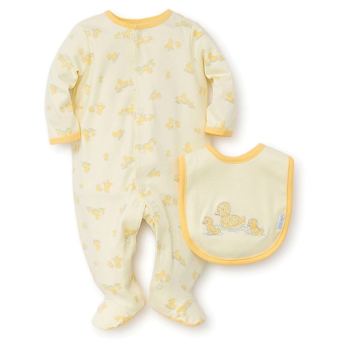 slide 1 of 1, Little Me Newborn Ducks Footie and Bib Set - Yellow, 2 ct