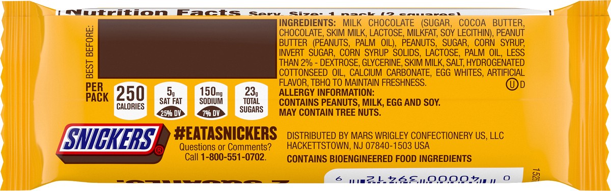 slide 6 of 11, Snickers Peanut Butter Squared Singles Chocolate Candy Bars, 1.78 oz