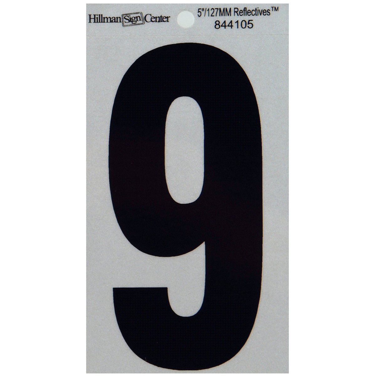 slide 1 of 1, Hillman Black and Silver Reflective Adhesive Number 9, 1 ct