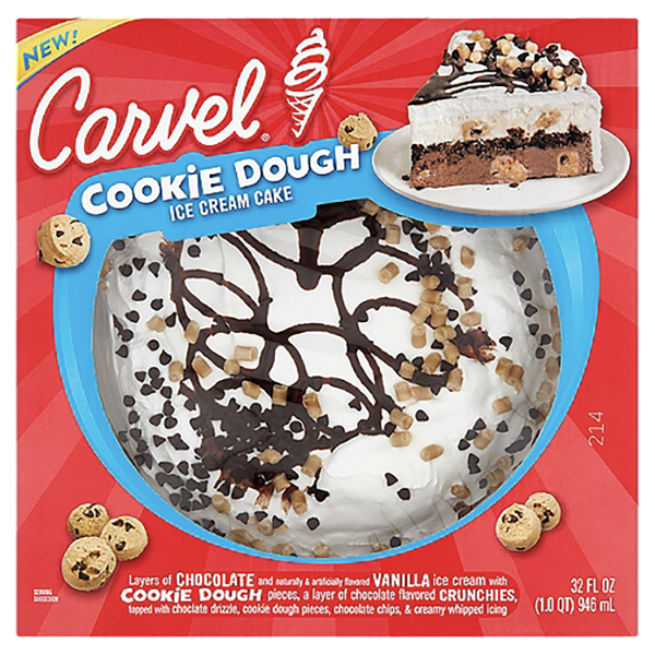 slide 1 of 9, Carvel Cookie Dough Ice Cream Cake 32 fl oz, 32 fl oz