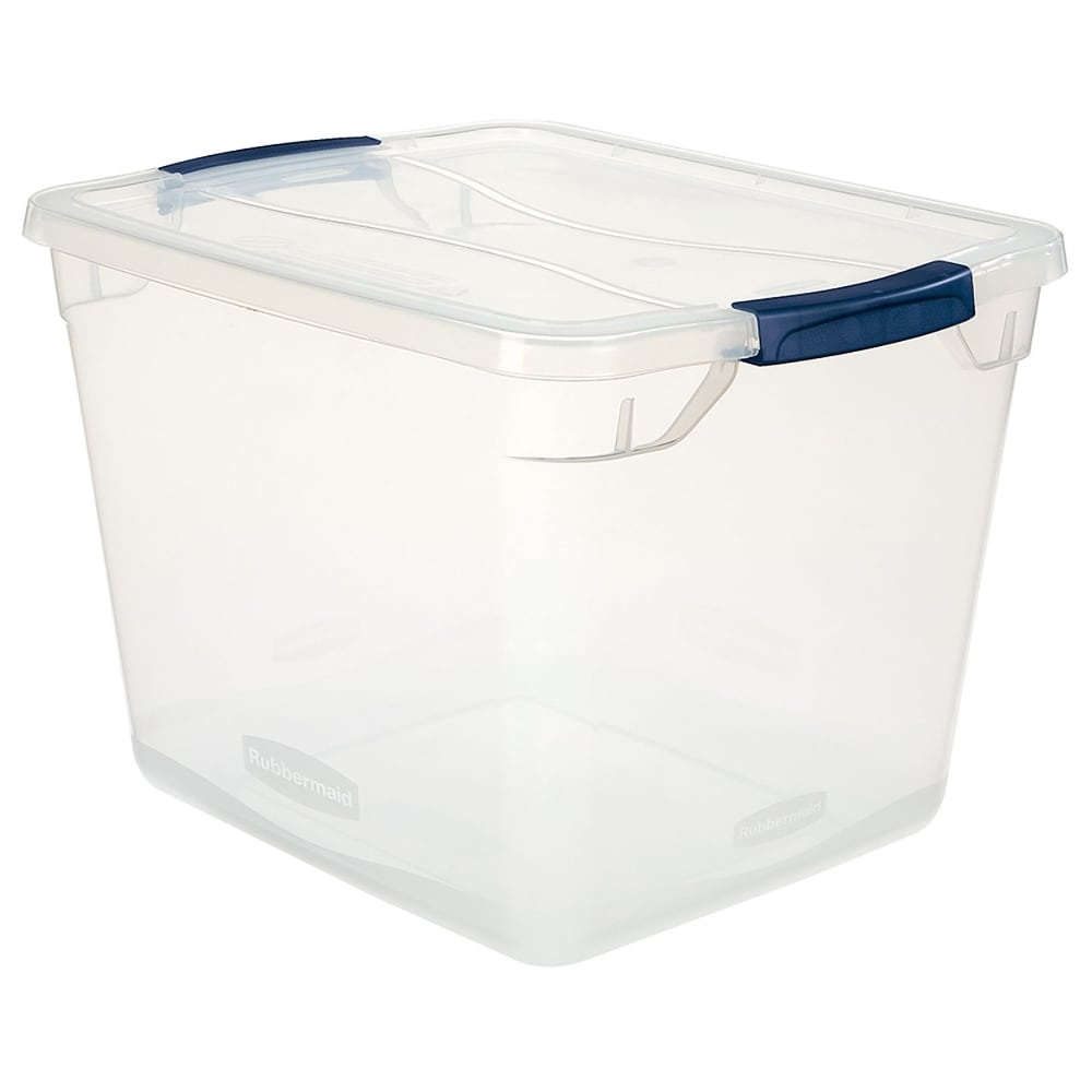 slide 1 of 1, Rubbermaid Cleverstore Storage Tote - Clear, 30 qt
