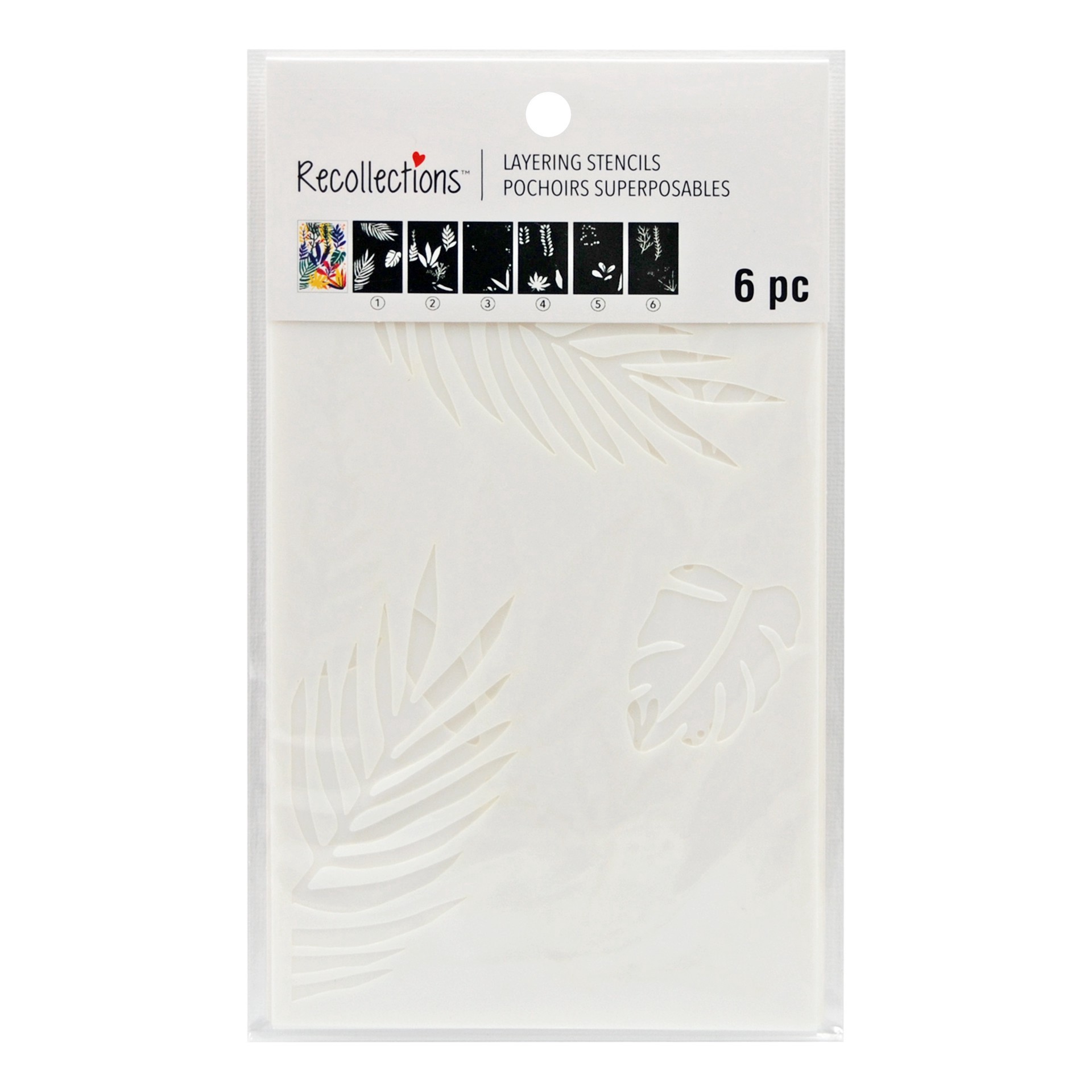 slide 3 of 3, Tropical Foliage Layering Stencils By Recollections, 4 in x 6 in