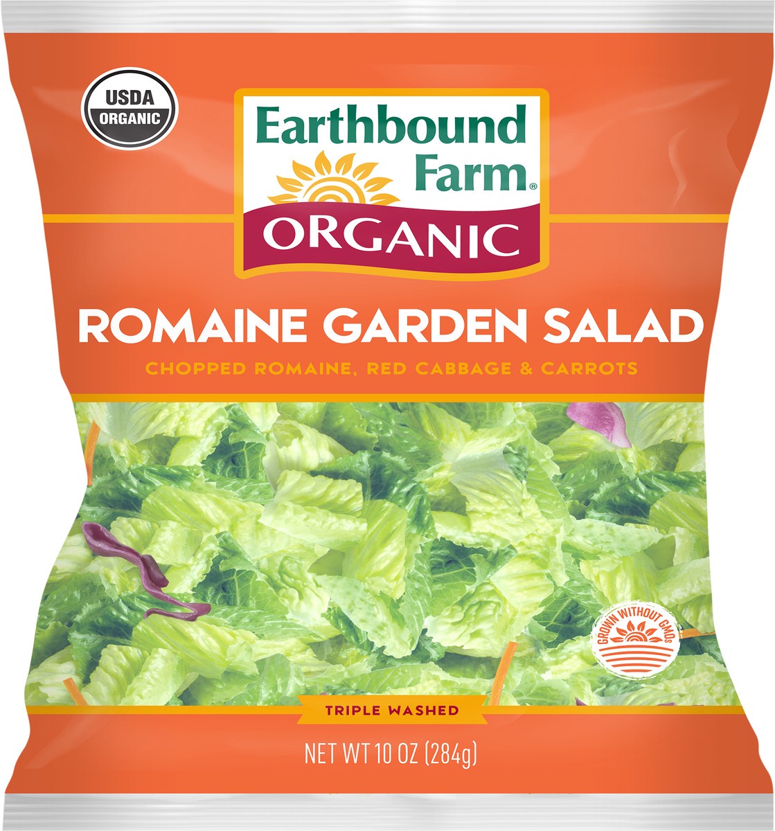 slide 3 of 7, Earthbound Farm Organic Romaine Garden Salad 10 oz, 10 oz