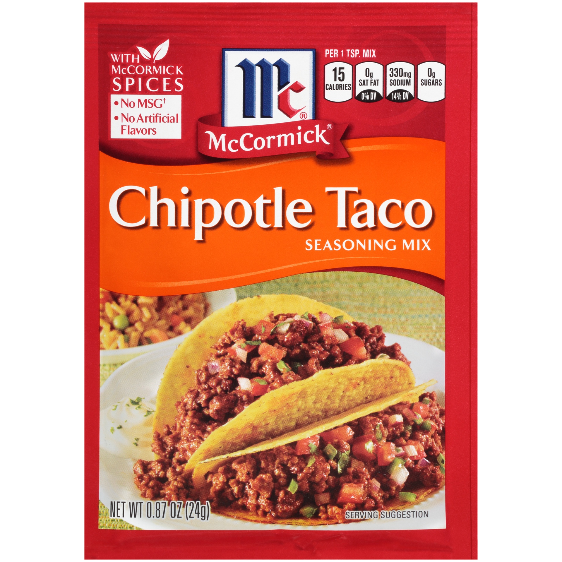 slide 1 of 2, McCormick Chipotle Taco Seasoning, 0.87 oz