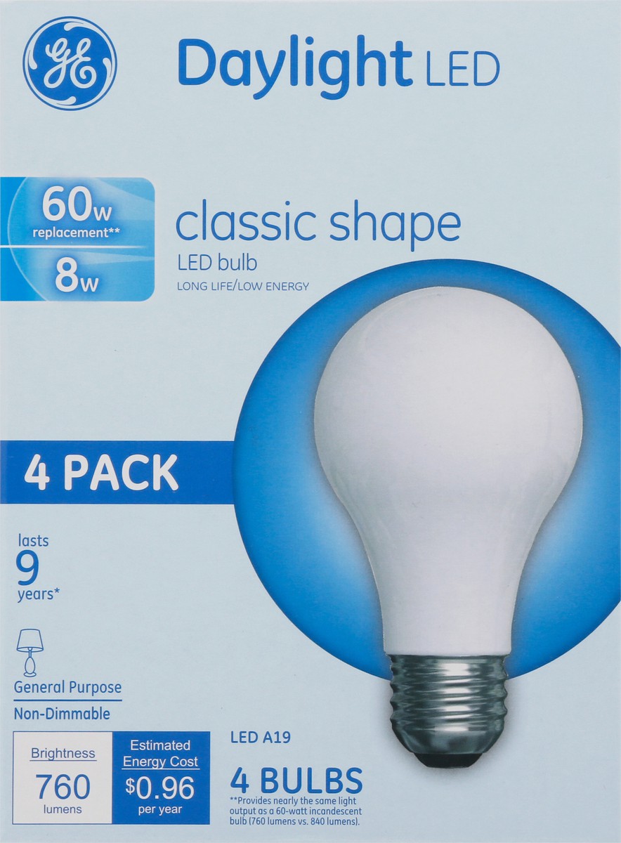 slide 7 of 12, GE LED 60-Watt Soft White Decorative Globe Clear Finish Light Bulb, 4 ct