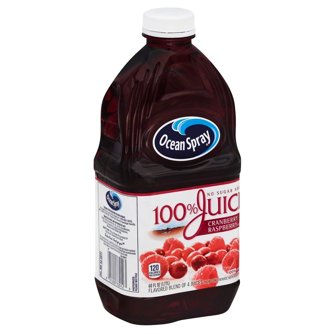 slide 1 of 5, Ocean Spray 100% Cranberry & Raspberry Juice, 60 fl oz