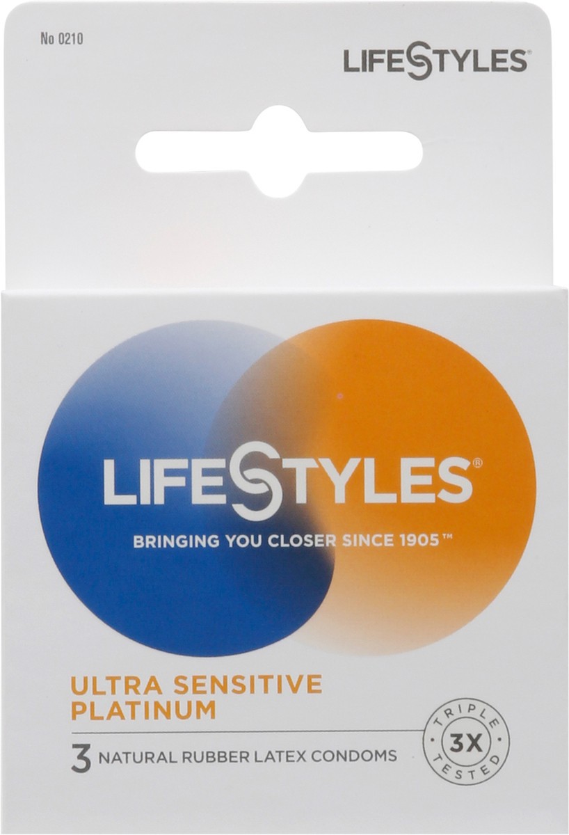 slide 7 of 8, LifeStyles Condoms Platinum Ultra Sensitive, 3 ct