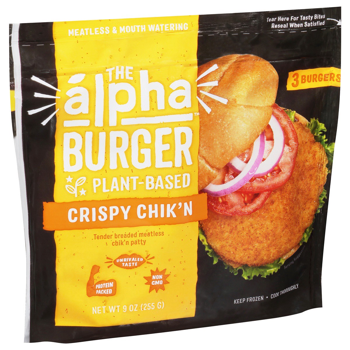 slide 2 of 9, Alpha Foods Crispy Chicken Burger Patty, 3 ct; 3 oz