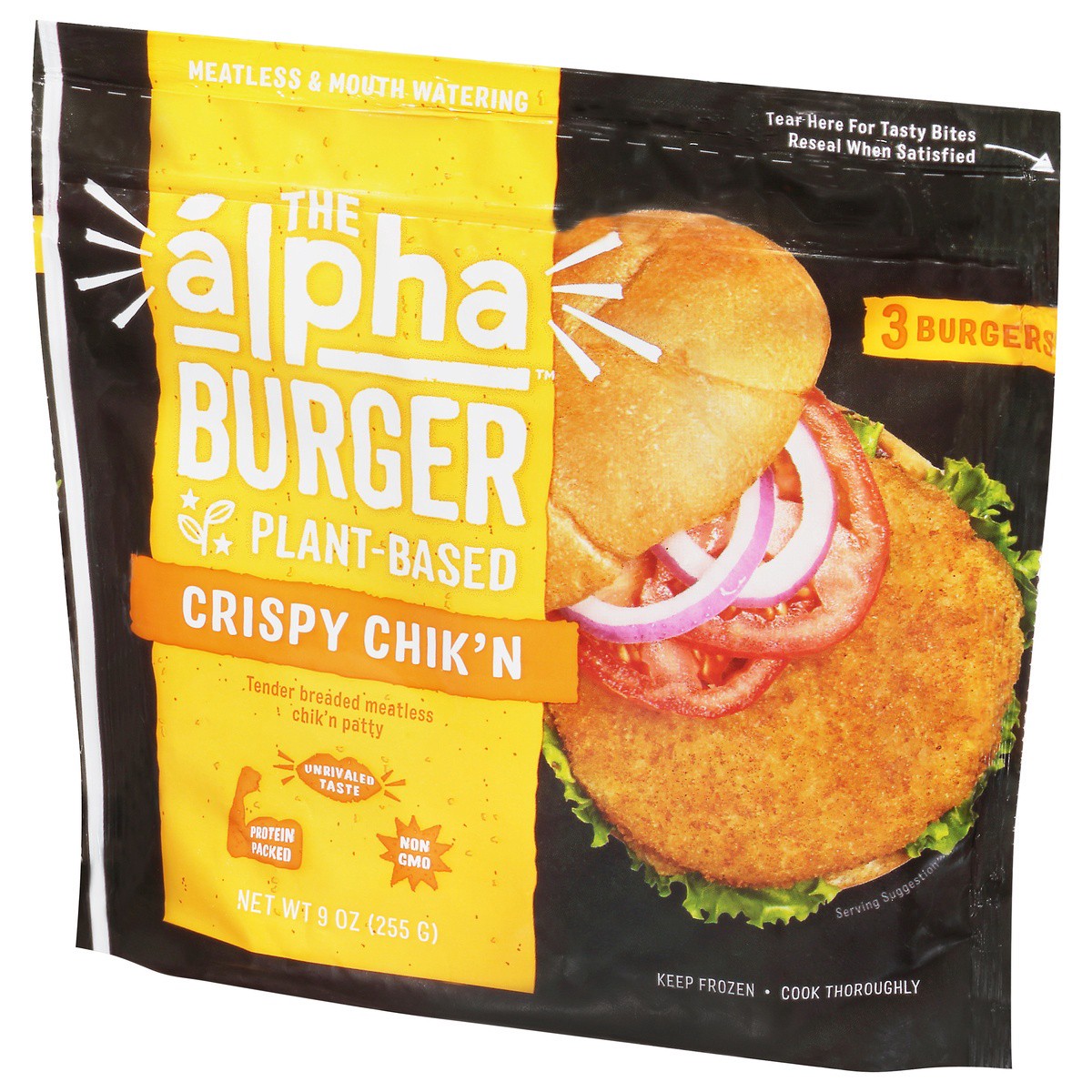 slide 3 of 9, Alpha Foods Crispy Chicken Burger Patty, 3 ct; 3 oz