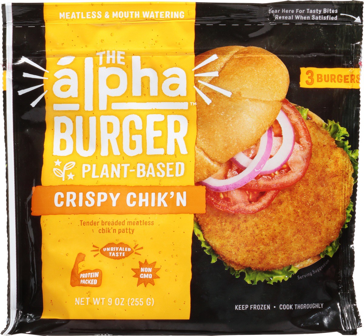 slide 6 of 9, Alpha Foods Crispy Chicken Burger Patty, 3 ct; 3 oz