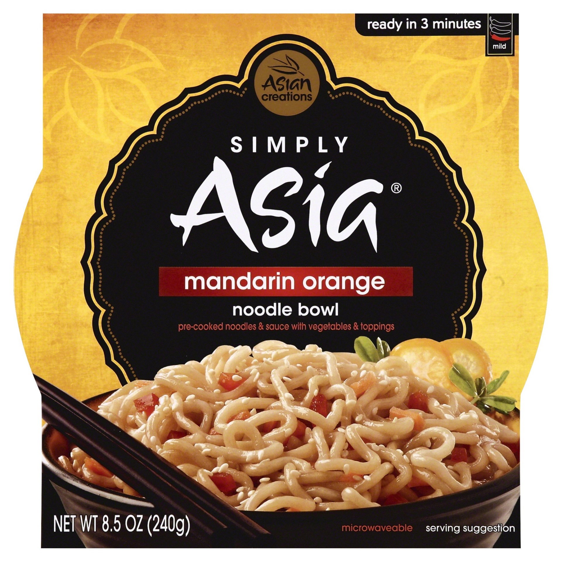 slide 1 of 4, Simply Asia Mandarin Orange Noodle Bowl, 8.5 oz