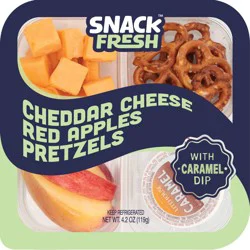 Snack Fresh Mild Cheddar Red Apples Pretzels With Caramel