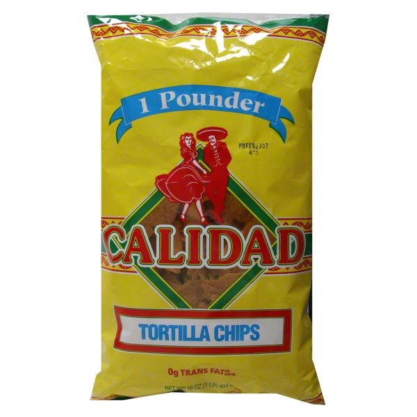 slide 1 of 1, Calidad Tortilla Chips, 16 oz