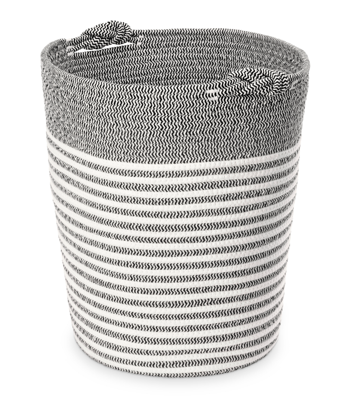 slide 1 of 1, Whitmor Striped Rope Hamper with Knot Handle, Large, 1 ct