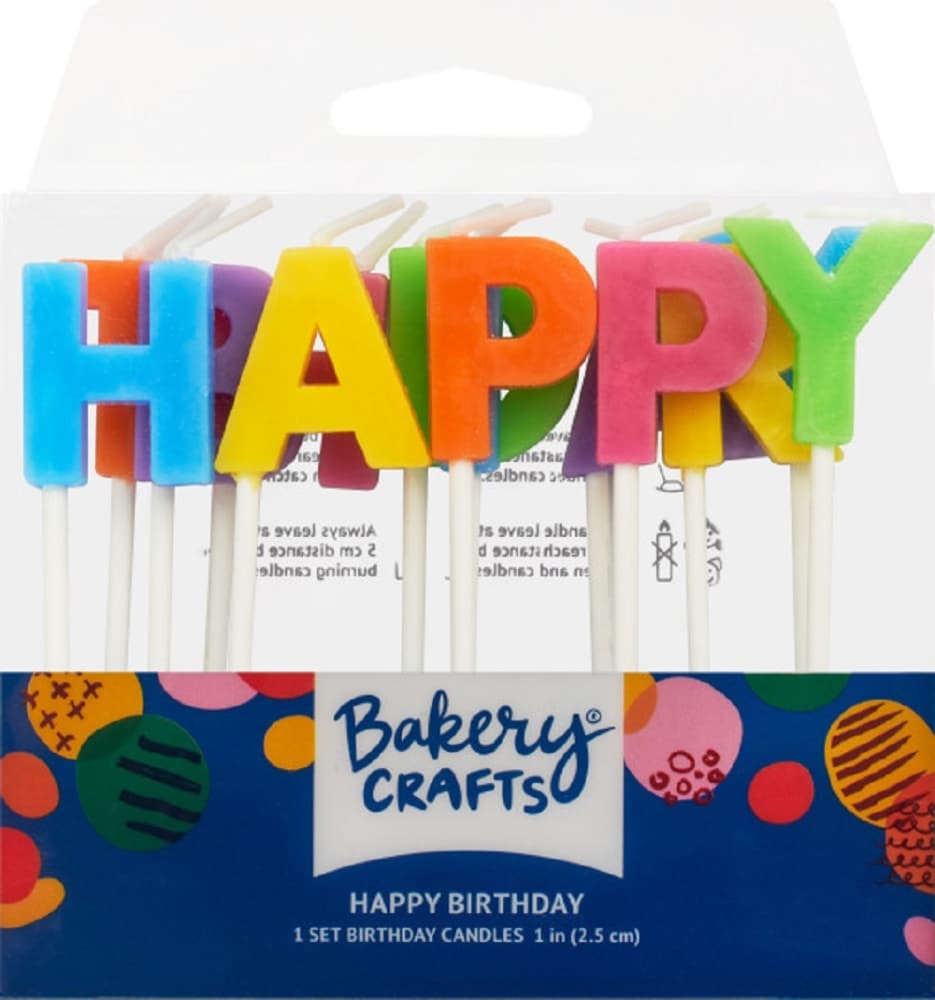 slide 1 of 1, Decopac Happy Birthday Letter Candles, 1 ct