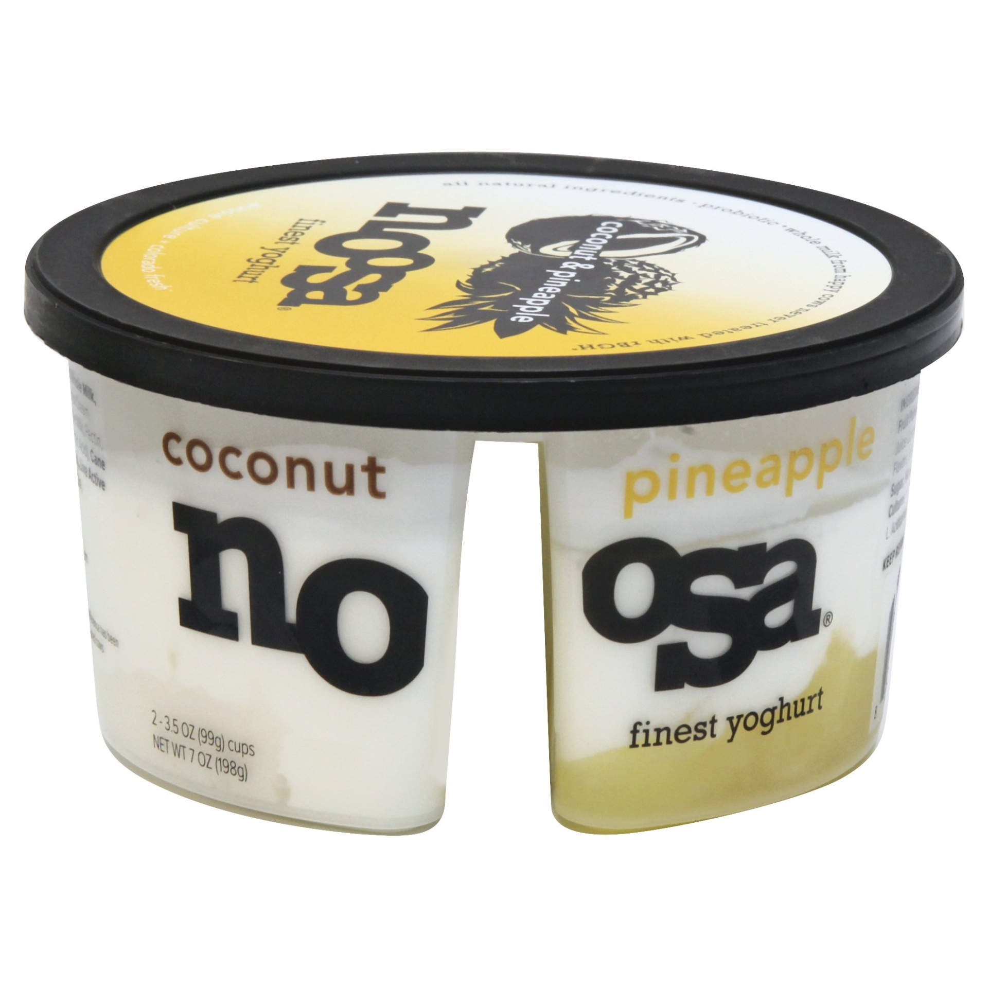 slide 1 of 3, Noosa Coconut & Pineapple Australian Style Yogurt, 7 oz