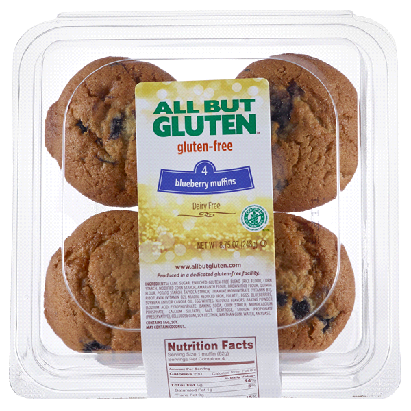 slide 1 of 1, All But Gluten Muffin, Blueberry, 8.7 oz