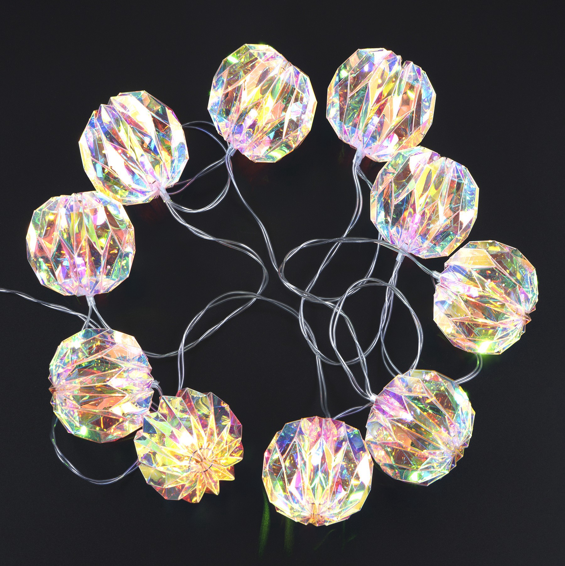 slide 2 of 2, 10ct. Warm White Led Iridescent Faceted Ball String Lights By Ashland, 10 ct