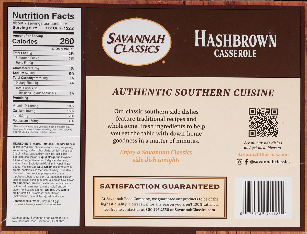 slide 6 of 14, Savannah Classics Hashbrown Casserole Family Size 32 oz, 32 oz