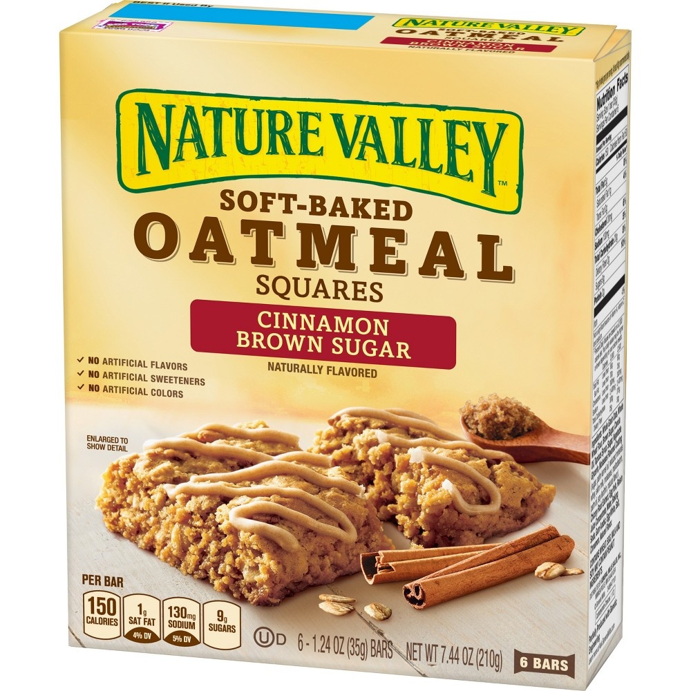 slide 2 of 3, Nature Valley Soft Baked Cinnamon Brown Sugar Oatmeal Squares, 6 ct; 1.24 oz