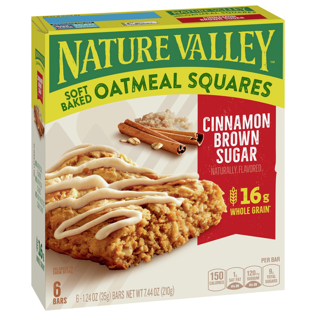 slide 3 of 13, Nature Valley Cinnamon Brown Sugar Soft-Baked Oatmeal Squares, 6 ct; 7.44 oz