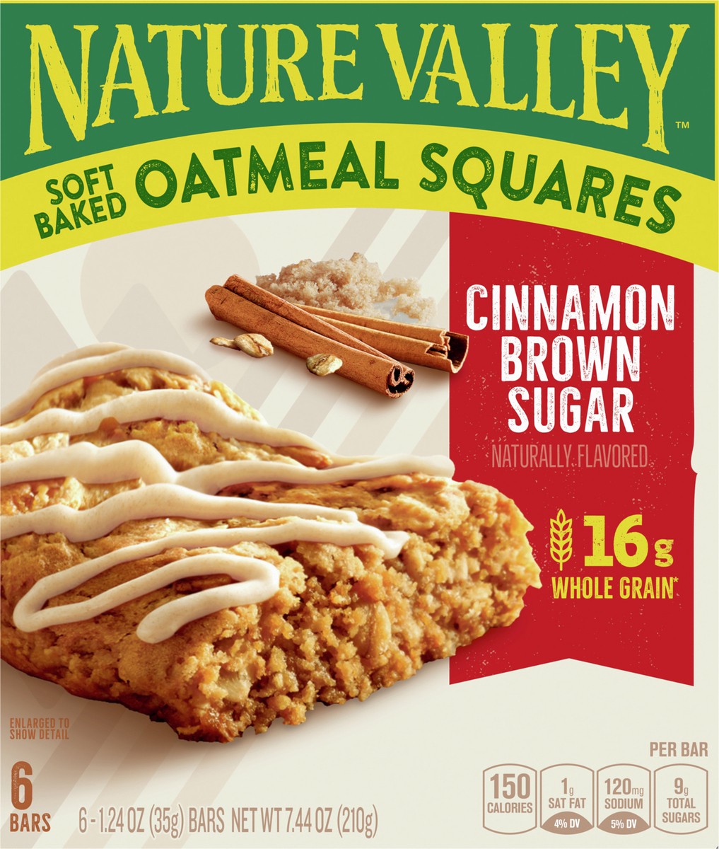 slide 5 of 13, Nature Valley Cinnamon Brown Sugar Soft-Baked Oatmeal Squares, 6 ct; 7.44 oz