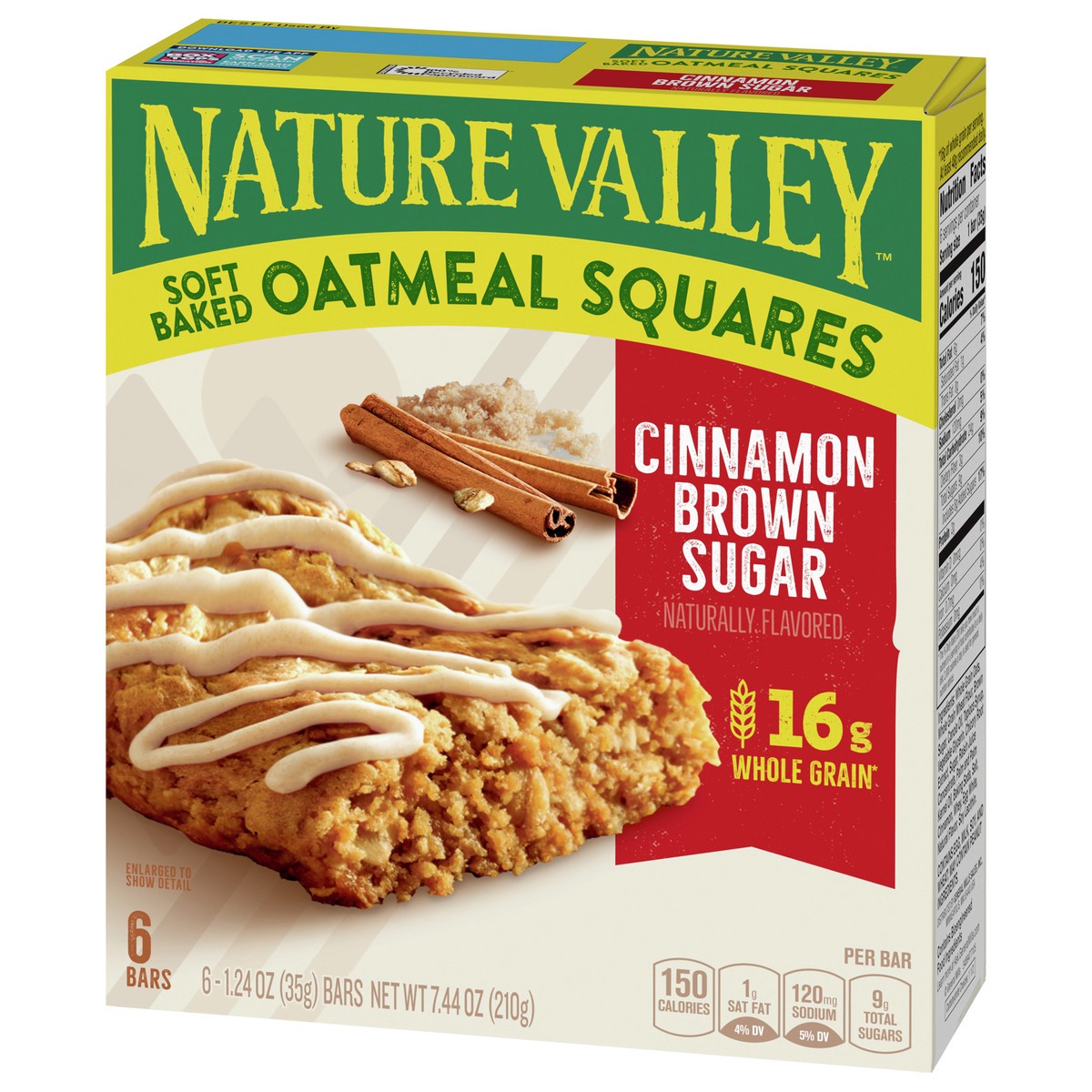 slide 10 of 13, Nature Valley Cinnamon Brown Sugar Soft-Baked Oatmeal Squares, 6 ct; 7.44 oz