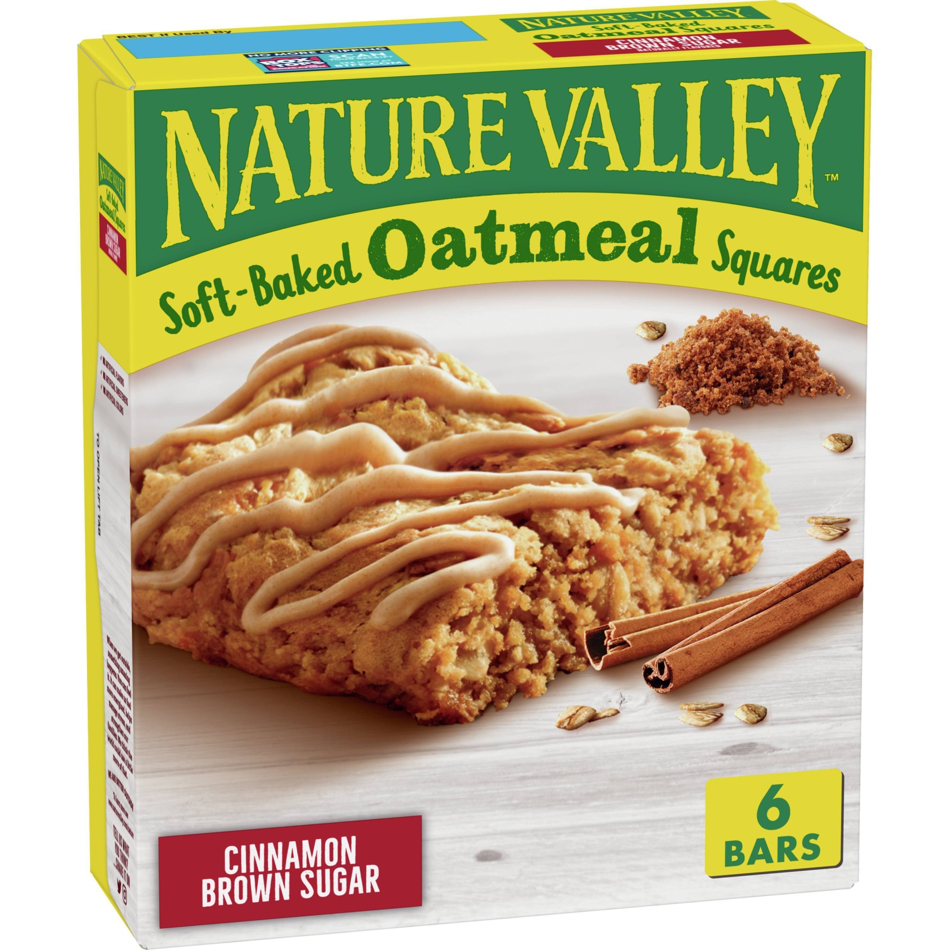 slide 1 of 3, Nature Valley Soft Baked Cinnamon Brown Sugar Oatmeal Squares, 6 ct; 1.24 oz