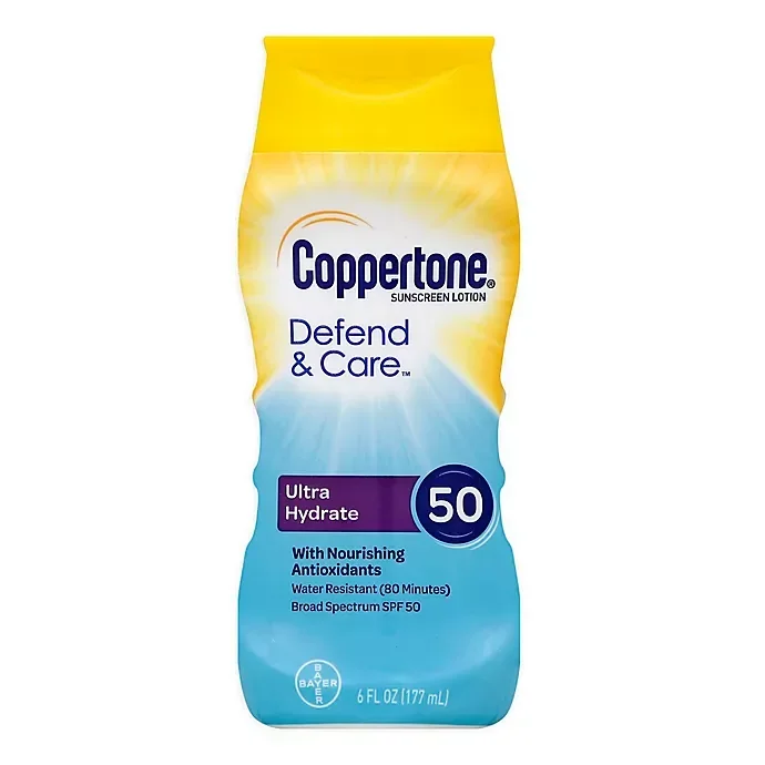 slide 2 of 2, Coppertone Defend and Care Ultra Hydrate Sunscreen Lotion - SPF 50, 6 fl oz