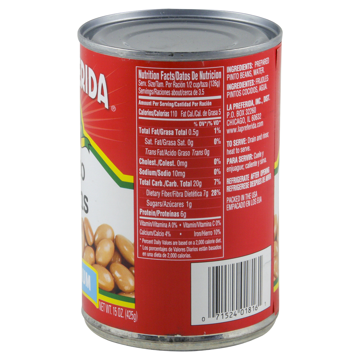 slide 2 of 4, La Preferida Low Sodium Pinto Beans, 15 oz